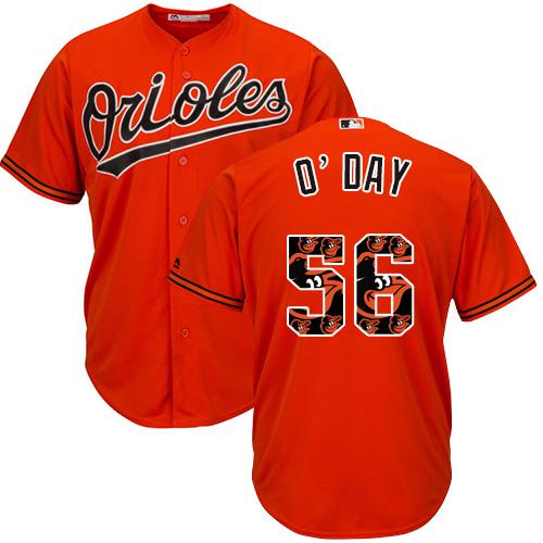 Orioles #56 Darren O'Day Orange Team Logo Fashion Stitched MLB Jersey - Click Image to Close